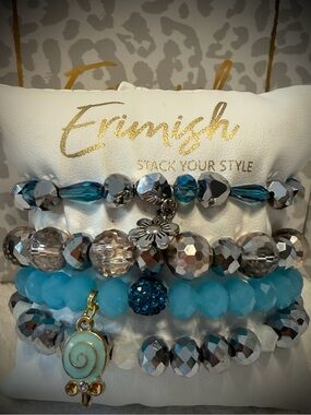 New ERIMISH Bracelets 4 Pc- Teal - Custom Regular, Kids or Extended Size
